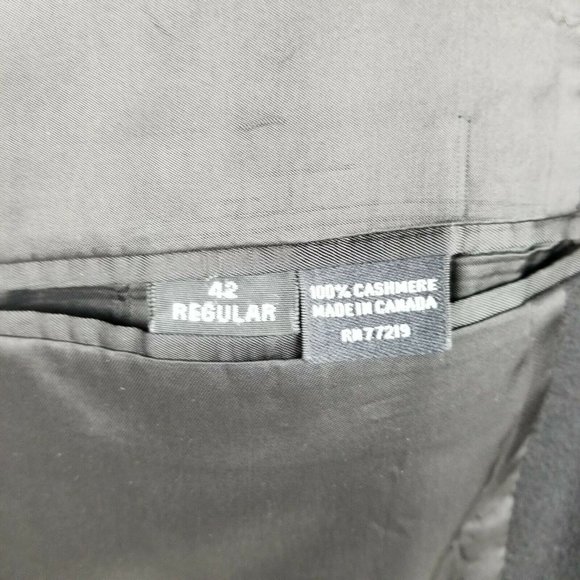 Pavone Mens Sport Coat 42R Pure Cashmere Black - Picture 11 of 12